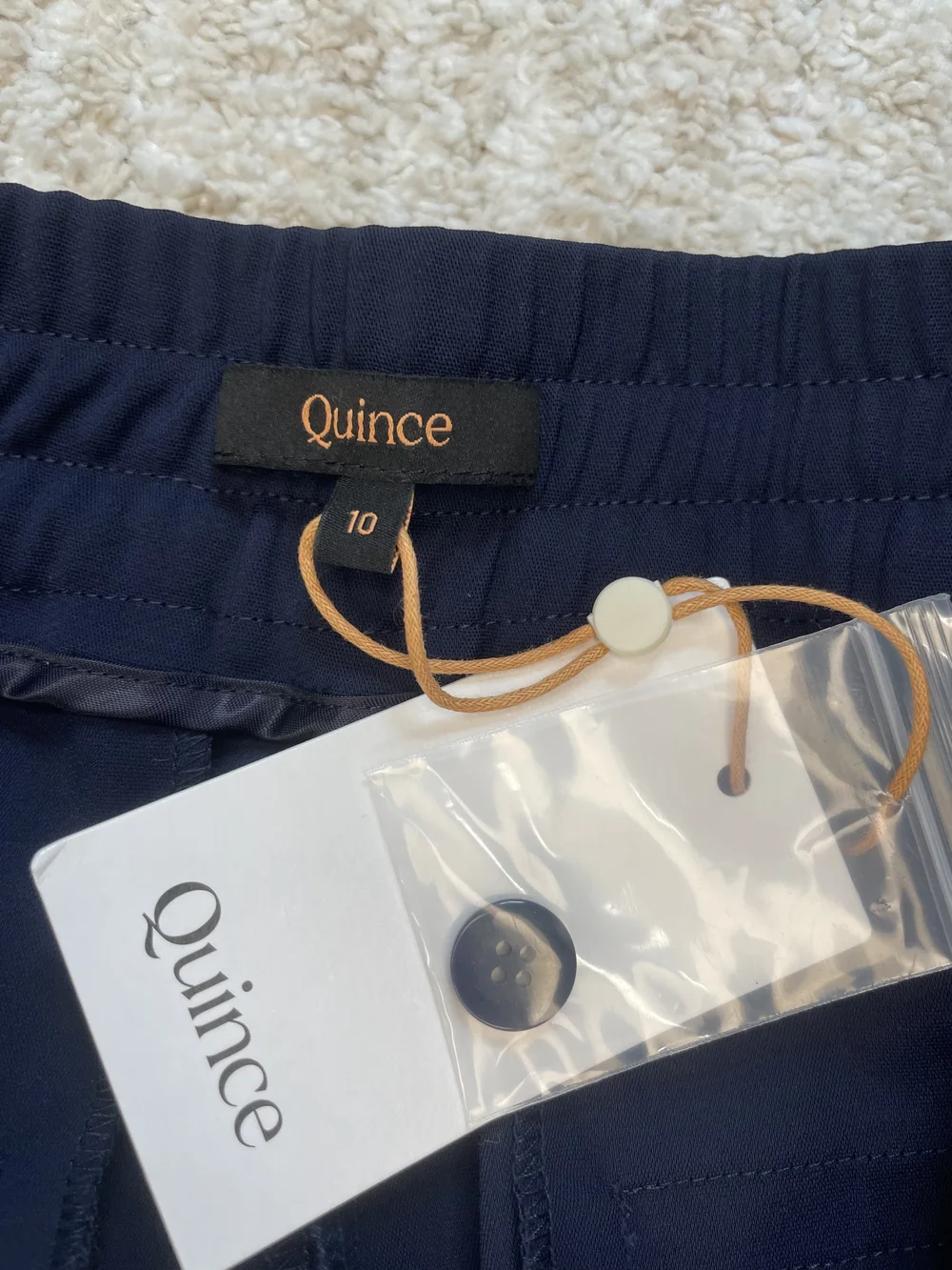 Quince NWT Navy Straight-Leg Tailored Trousers Size 10